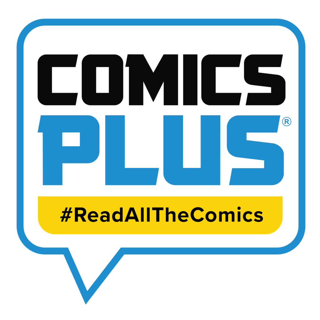 Comics Plus logo for the Full Library Collection (Children, teen, and adult all in one place)